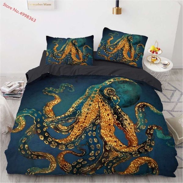 

ocs bedding sets 2/3 piece sea animals bed linen sets single  size bed cover jellyfish quilt cover pillowcase