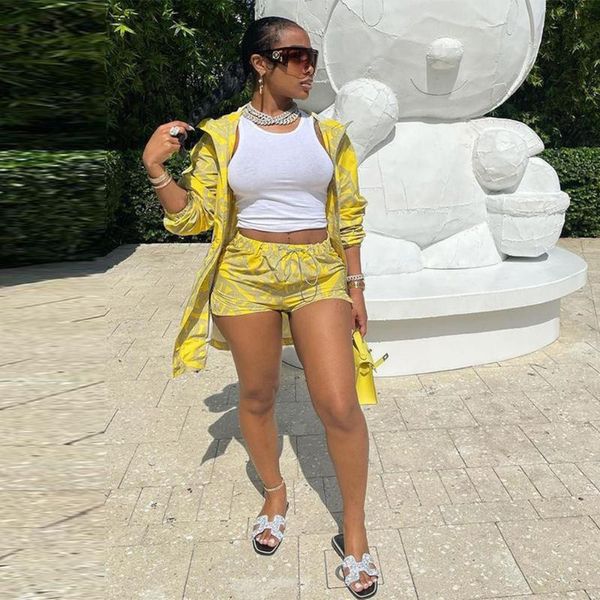 

women's tracksuits neon color loungewear women's sport suit casual hooded long sleeve extra-long jacket+drawstring biker short gymw, Gray