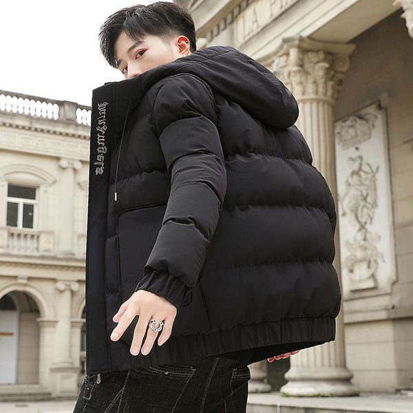 

2021 new winter down jacket cotton padded handsome korean fashion trend warm coats male size m-4xl drop shipping odaf, Black