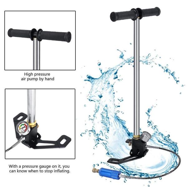 

high pressure hand pump 30-40mpa compressor operated pump for car bicycle compression cylinder diving equipment pressure test