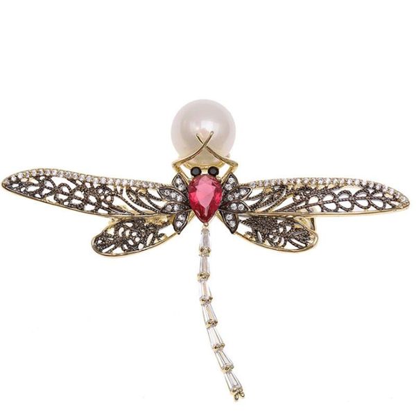 

pins, brooches donia jewelry high-grade ladies patina hollow brooch shell pearl micro-inlaid zircon pin suit scarf, Gray