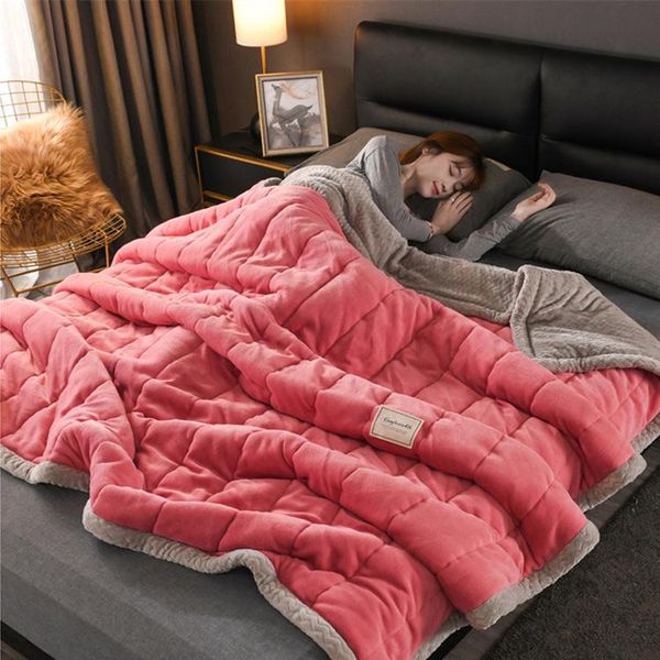 Decken Super warme Decke mit Gewicht und Überwürfen, luxuriös, dick, flauschig für Betten, Fleece, weich, für den Winter, für Erwachsene