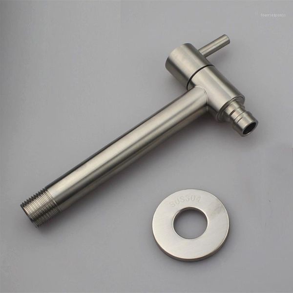 

1pc 304 stainless steel long faucet quick oopening into wall mounted washing machine tap mouth bibcocks1