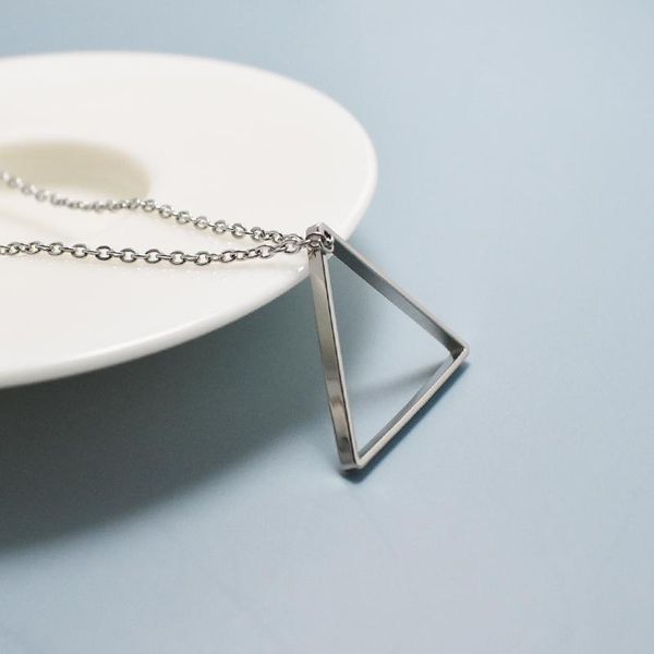 

pendant necklaces punk style geometric necklace for women men fashion jewelry lover's collares stainless steel choker valentine's, Silver