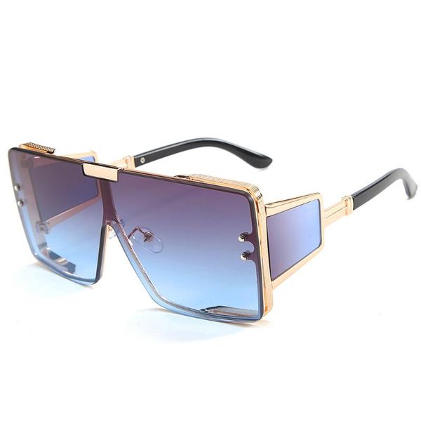 

sunglasses oversized punk for women vintage rimless one piece fashion gradient black purple flat sun glasses men hip hop shade, White;black