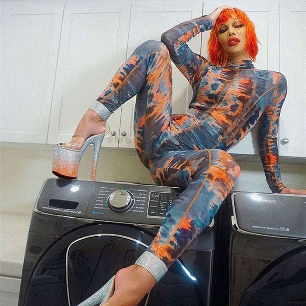 

2020 autumn and winter new men's fashion stand collar printing long sve slim fit sports jumpsuit, Gray