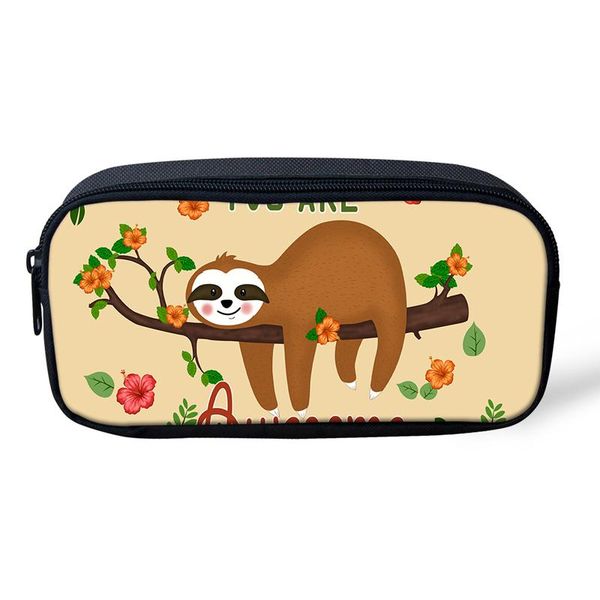 

cosmetic bags & cases women's fashion makeup bag children small pencil school cartoon sloth printing student