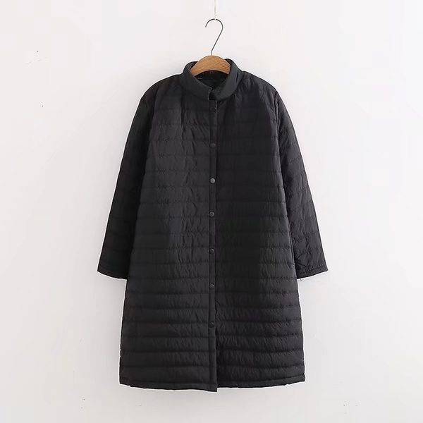 

olgitum 2021 women's winter spring light weight cotton jacket coat plus long plus fat plus size cc567 y190828, Black