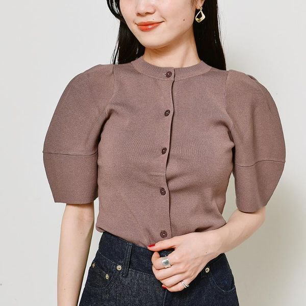 

women's knits & tees elegant japan style women blouses fashion all-match short sleeve double-sided wearing knit cardigans 20, White
