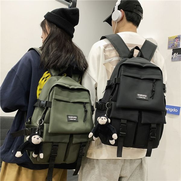 

2021 junior boys' korean high backpack women's large capacity fashion schoolbag
