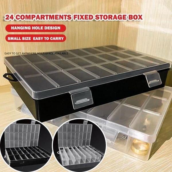 

storage boxes & bins practical 24 grids compartment plastic box jewelry earring bead screw holder case display organizer container