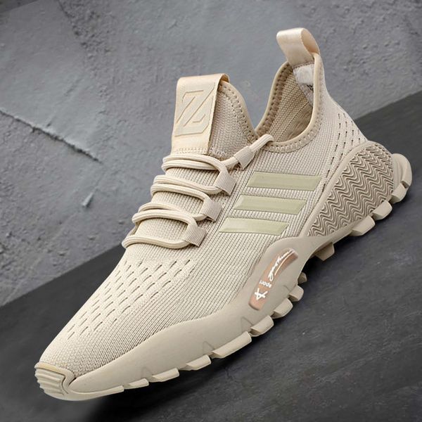 

2021 new spring non slip breathable mesh flying leisure men's outdoor sports shoes, Black