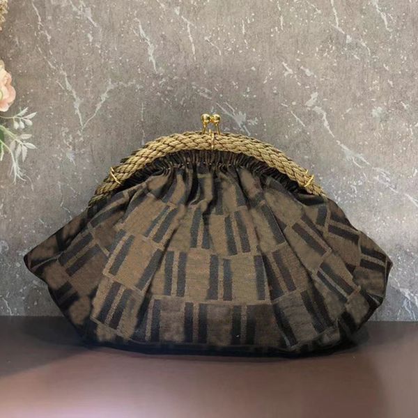 

shell cloud bag women handbag purse fashion letter pochette shoulder bags canvas dinner clutch crossbody purses half-moon clasp golden hardw