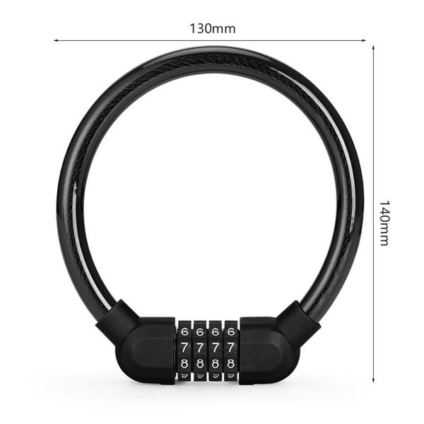 

bike locks bicycle cable ring lock anti-theft waterproof security padlock portable mini 4 digit code chain for outdoor cycing