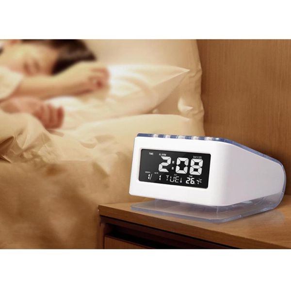

led digital alarm clock voice control calendar multi-functional
