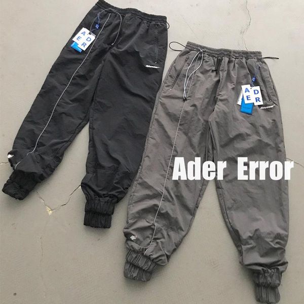 

ader error reflective men pants streetwear harajuku hip hop woman clothing jogging sweatpants sport techwear aesthetic trousers, Black