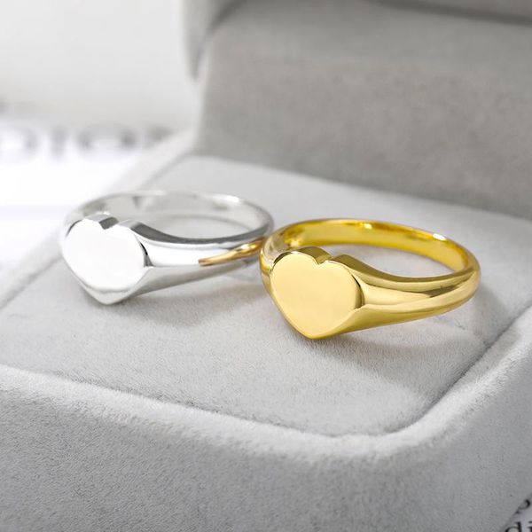 

cluster rings gold filled love heart chunky stainless steel geometric for women small beads minimalist chain, Golden;silver