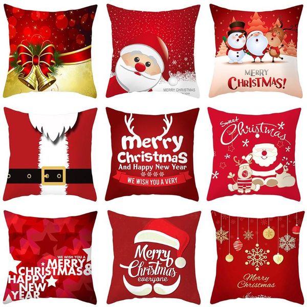 

pillow case merry christmas red series cushion cover throw festive elk snowflake