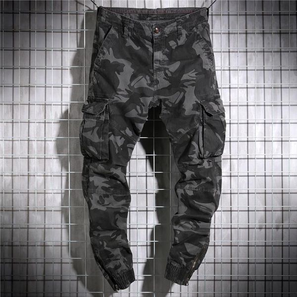 

cargo cotton camouflage women pant jogger straight trousers military camo male army autumn 40, Black