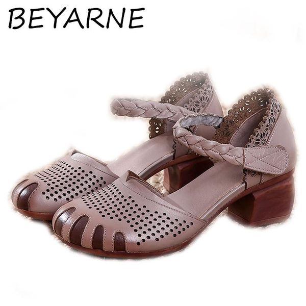 

beyarne women woven shoes summer handmade shoes fashion comfortable leather women flats casual sandals zapato plus size 35-41, Black
