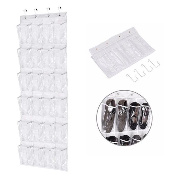 

storage bags 24 pockets over the door shoe storage, hanging organiser racks foldable wardrobes bag with hook
