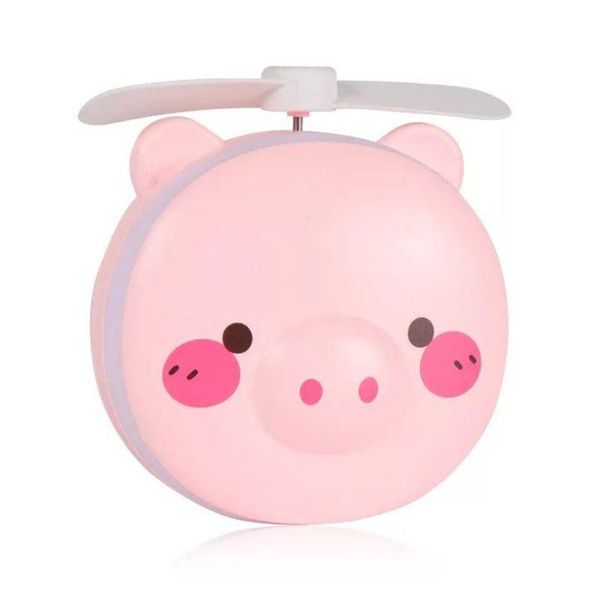

electric fans pink mini cute pig head shape fill light led mirror fan usb portable charging pocket makeup