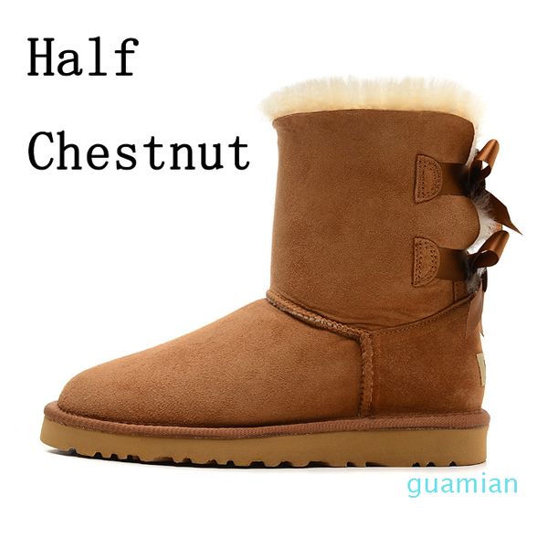 

fur snow women winter boots leather classic kneel half long ankle black grey chestnut coffee warm bailey bow fashion boot girl botte