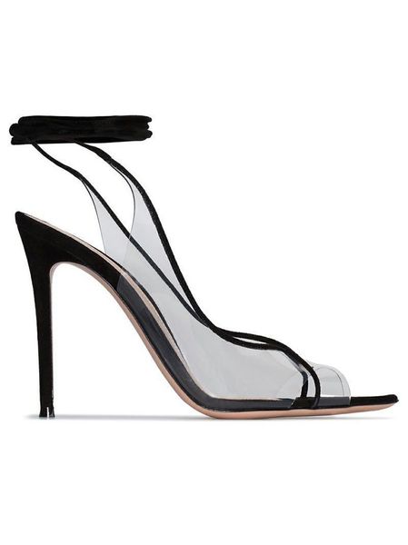 

boots slim heel women's women fashion sandals pointed pvc shoes, Black