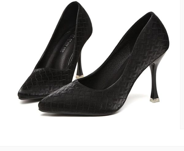 

dress shoes 2021 spring and autumn high fine heel pointed end women's, Black
