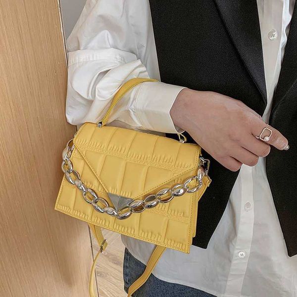 

2021 fashion portable chain single shoulder bag foreign style trend pu small square bag messenger