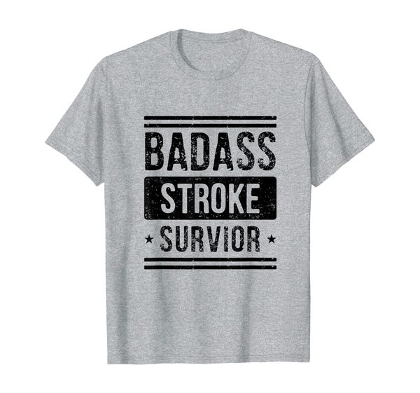 

badass stroke survivor awareness health t-shirt, White;black