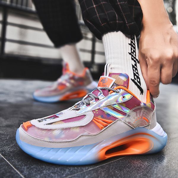 

2021 new sale fashion personality men running shoes breathable training sneakers reflective trekking sports shoes