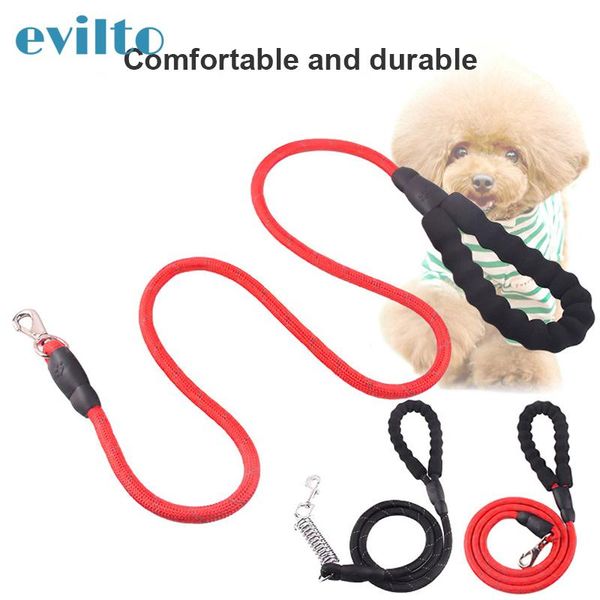 

dog collars & leashes outdoor pet cushioned spring traction belt reflective strip nylon elastic leash long rope harness