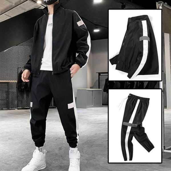 

men's tracksuits set spring autumn men sportswear 2 piece sport suit jacket+pant sweatsuit clothing basketball tracksuit, Gray