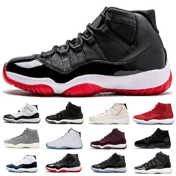 

11 gym red platinum tint basketball shoes prom night concord space jam jams legend gamma blue 11s cool grey bred men cap and gown sneakers