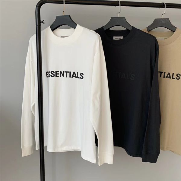 

21fw 2021 new long sleeve fog t-shirt men women tee streetwear cotton t381 s5cc, White;black
