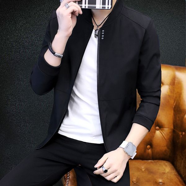 

2021 winter new youth men's wear korean fashion slim and versatile autumn jacket trendy men, Black;brown