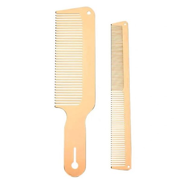 

hair brushes men's stainless steel comb anti static hairdressing clipper combs professional styling tool for barber haircut salon home, Silver