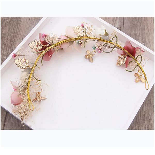 

handmade natural flower flying bee vine bridal tiara crown bride headpiece women hair ornaments wedding hair jewelry acc qyltnh, Silver