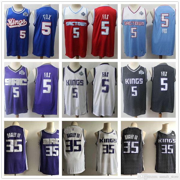 

stitched men de'aaron 5 fox jerseys 2021 new blue purple white black red color 35 marvin bagley iii basketball college shirts fast ship