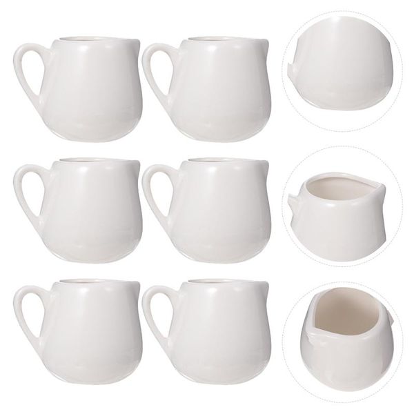 

spoons 6pcs ceramic storage jugs sauce containers pots (white)