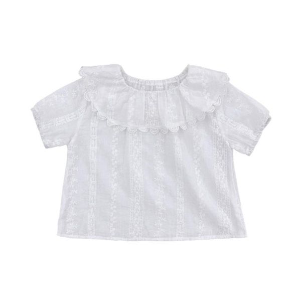 

shirts summer girls half sleeve white lace casual cute blouse, White;black