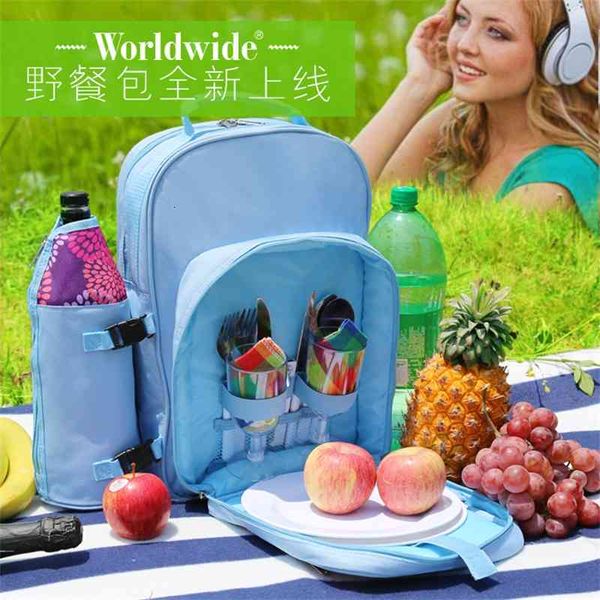 

picnic field tableware double meal single shoulder insulation bag can also be used as required