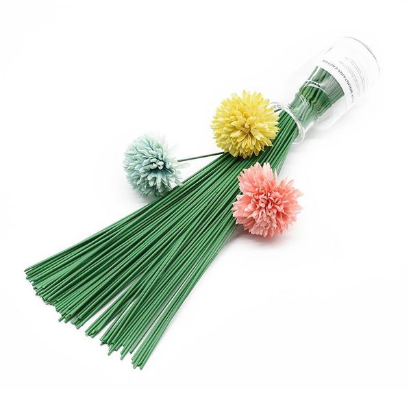 

20pcs artificial flower pole iron wire silk roses fake leaf for wedding home decor diy wreath gift box scrapbook christm jlldsl