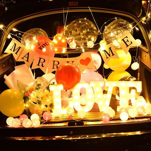 

novelty items decorative letters alphabet led letter lights light up plastic hanging warm wihte number lamp decoration party decor
