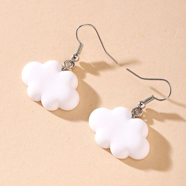 

dangle & chandelier 2021 fashion jewelry delicate trend cute white cloud stud earrings boucle oreille femme korean for women grils, Silver