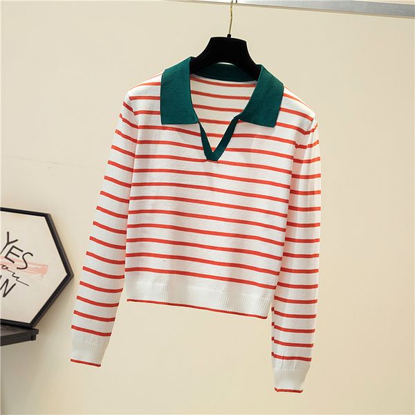 

women's sweaters jersey mujer striped women's nightgown long casual sleeve retro fall clothes sweaters knitted or crocheted e2vv, White;black