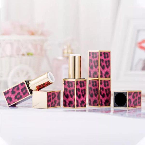 

storage bottles & jars 5 /10pcs 12.1mm hight quality 3d leopard lipstick tube diy lip rouge empty cosmetic containers
