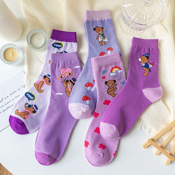 

during proposal, fashion cotton cartoon cute middle purple, Black;white