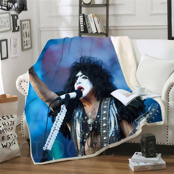 

cloocl glam metal kiss band 3d print street style air conditioning blanket teens bedding throw blankets plush quilt